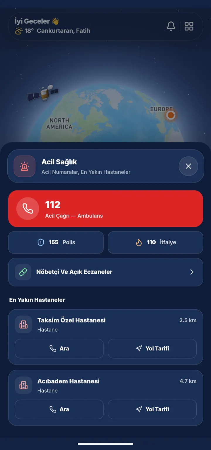 Acil Sağlık paneli: 112, nöbetçi eczaneler ve en yakın hastaneler